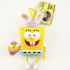 Vtg‎ SpongeBob Easter Candy Dispenser Bag Clip 2004 Nickelodeon Egg Chick NWT